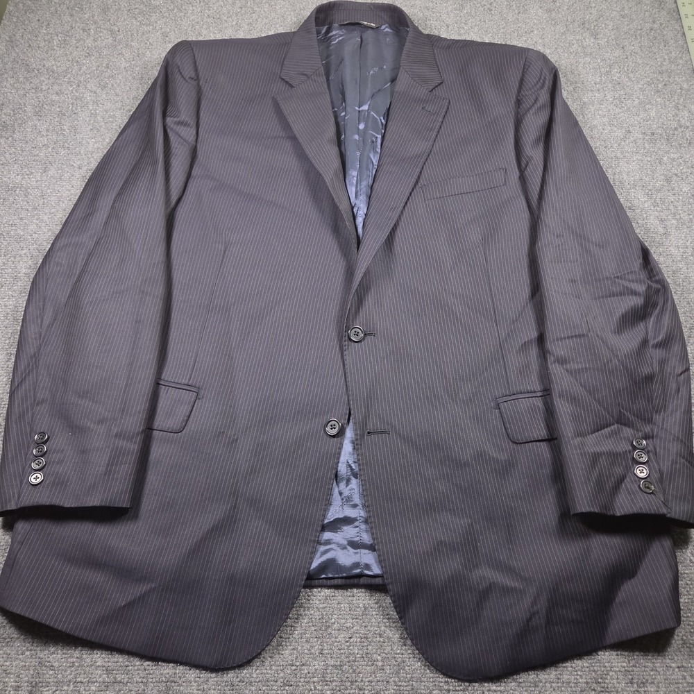 Saks Fifth Avenue Ermenegildo Zegna Wool Blazer 48R Navy Stripe Italy